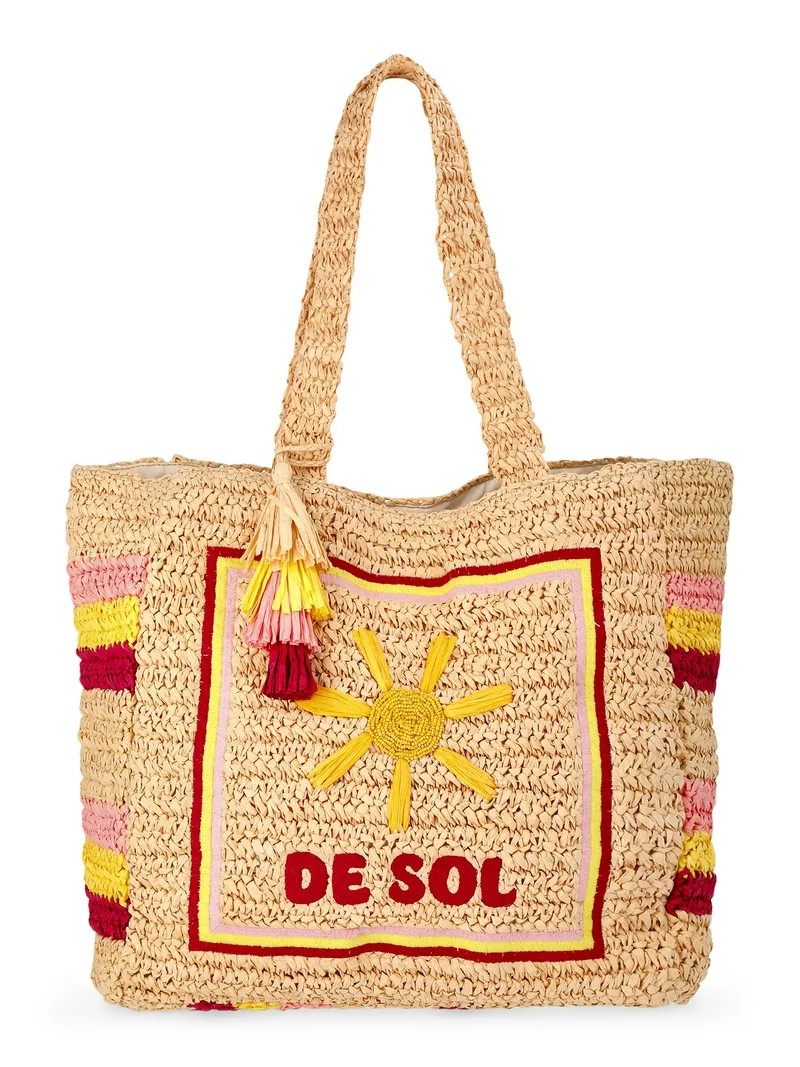 No Boundaries Women's De Sol Beach Tote Bag, Multi Del Sol | Walmart (US)
