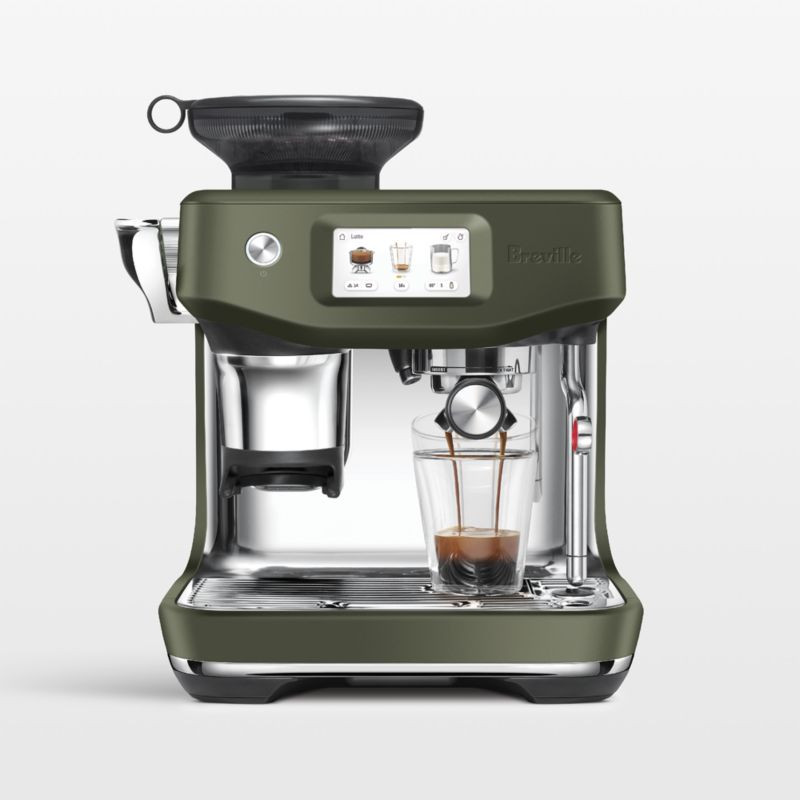 Breville Barista Touch Impress Espresso Machine in Olive Tapenade + Reviews | Crate & Barrel | Crate & Barrel