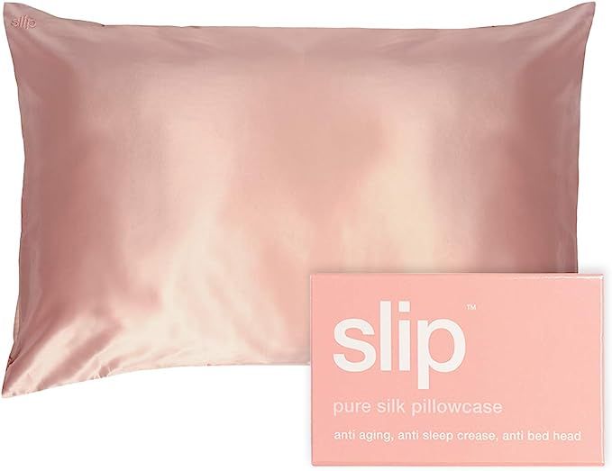 Slip Silk Queen Pillowcase, Pink (20" x 30") - 100% Pure 22 Momme Mulberry Silk Pillowcase - Brea... | Amazon (US)