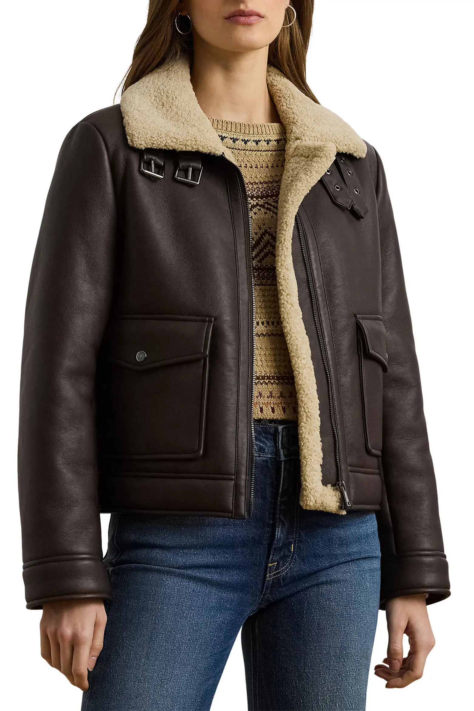 Faux Leather & Faux Shearling Bomber Jacket (Women) | Nordstrom | Nordstrom