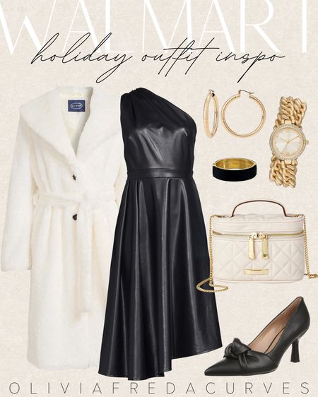 Leather dress - style tip - holiday outfit inspo - Walmart fashion - curvy girl 

#LTKSeasonal #LTKHoliday #LTKstyletip