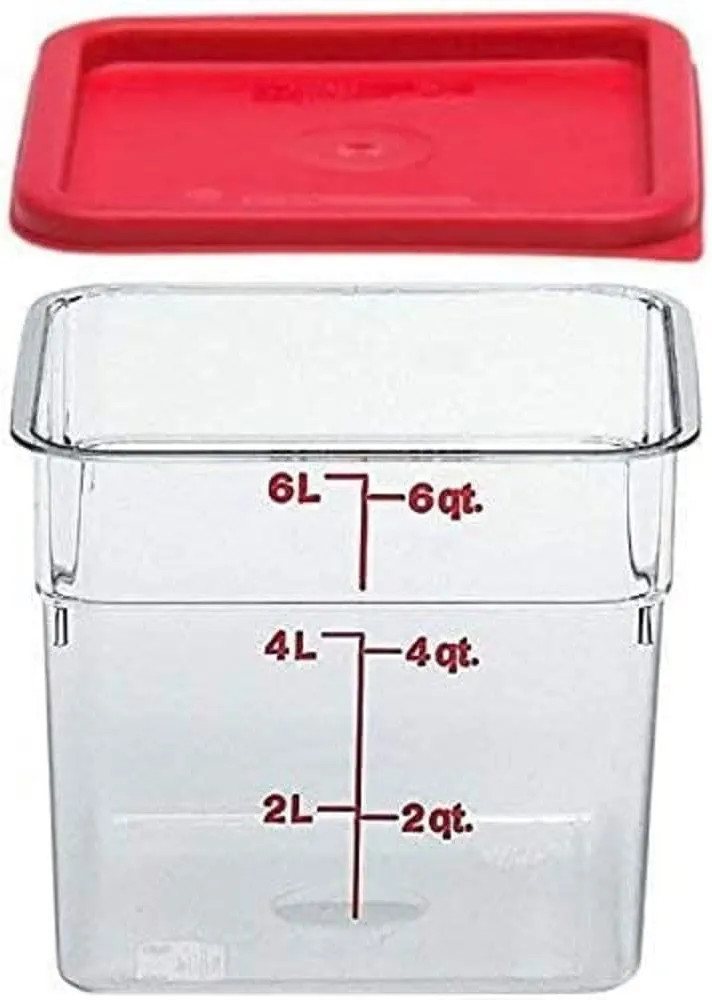 Cambro 6SFSCW135 Camsquare Food Container, 6-Quart, Polycarbonate, Clear, NSF With Lid | Amazon (US)