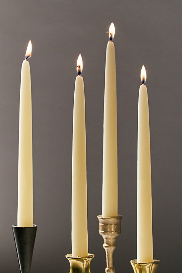 Beeswax Taper Candle - Set Of 4 - Yellow at Urban Outfitters | Urban Outfitters (US and RoW)