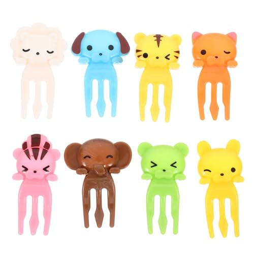 Animal Food Fruit Fork Picks for Kids Cute Bento Box Decor Forks Cake Little Forks Dessert Forks Mini Cartoon for Cake Dessert Pastry Party Supplies 8pcs | Amazon (US)