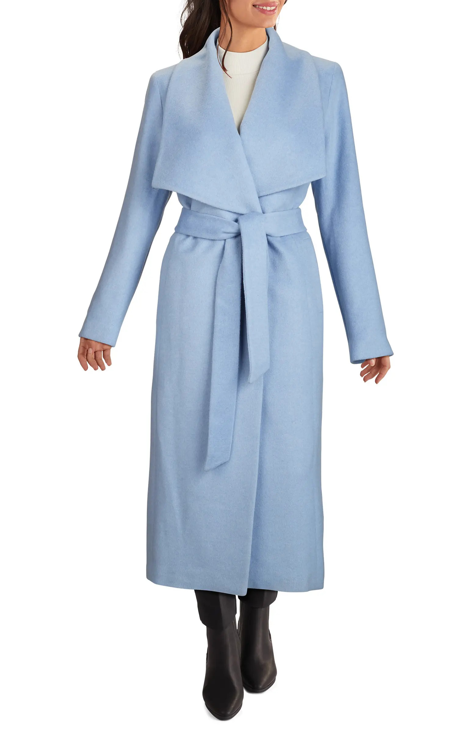 Slick Wool Blend Wrap Coat | Nordstrom Rack