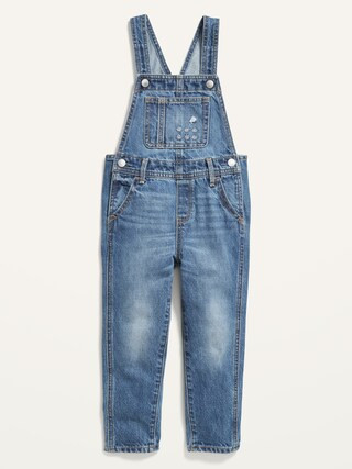 Unisex Slouchy Straight Embroidered Jean Overalls for Toddler | Old Navy (US)