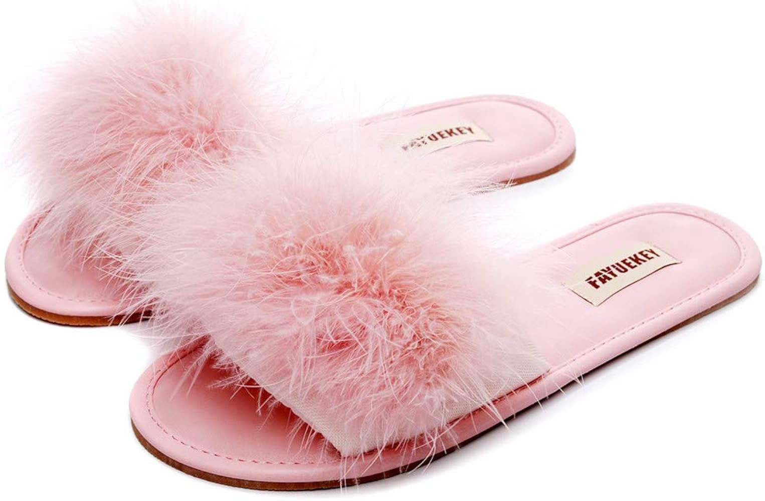FAYUEKEY Women Fur Sexy Slippers Spring Summer Fluffy Soft Cute PU Comfy Slides Sandals Indoor Ou... | Amazon (US)