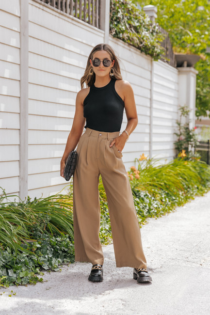 Camel High Waisted Wide Leg Pants | Magnolia Boutique