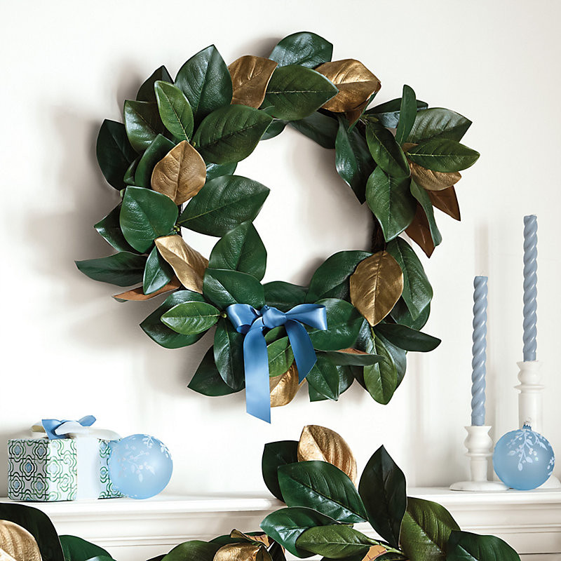 Gold Magnolia Leaf Wreath - Ballard Designs | Ballard Designs, Inc.