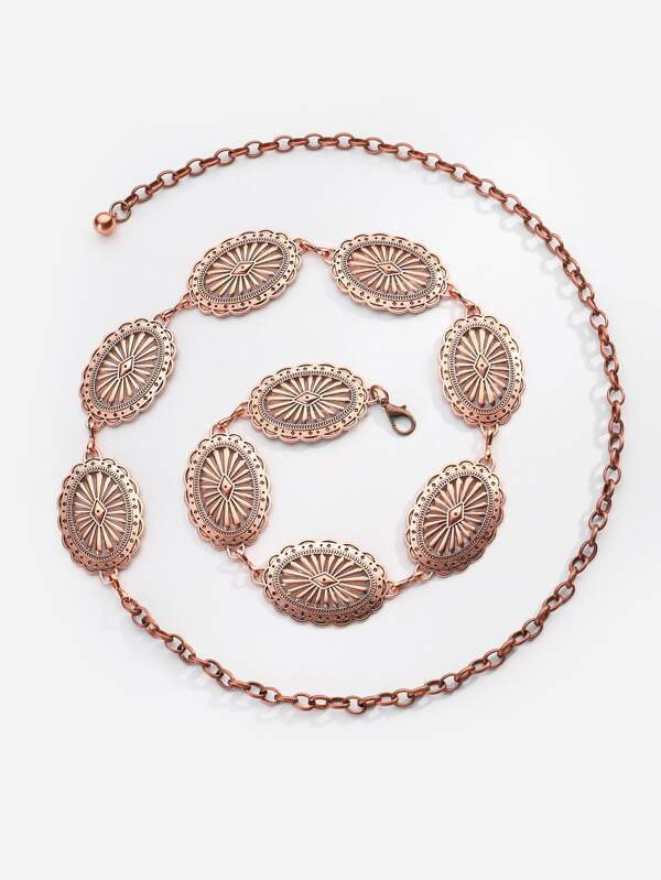 1pc Women Oval Decor Vintage Chain Belt, For Dress Decoration | SHEIN