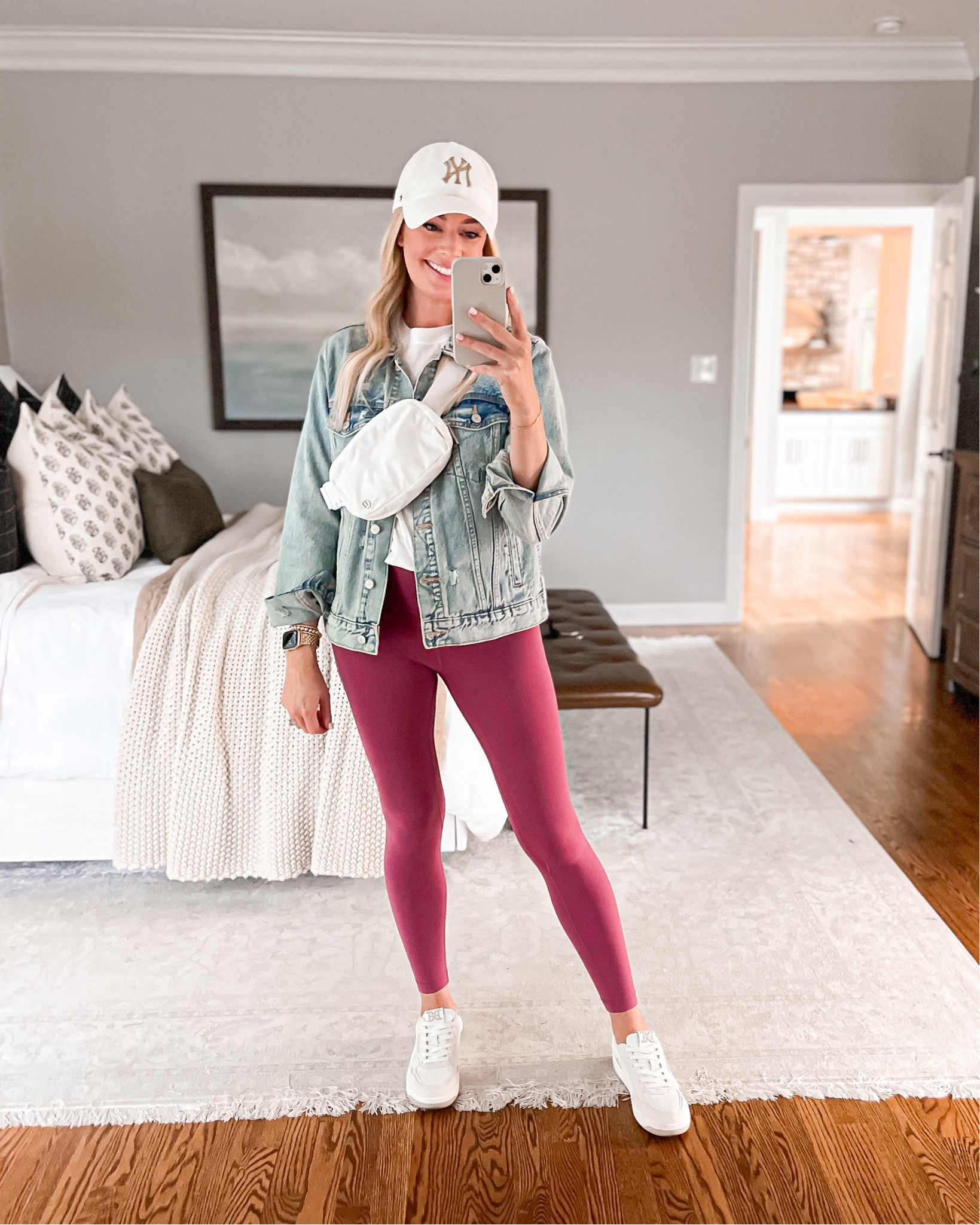 I’m wearing a small in the tee & 4 in the leggings (both fit true to size). I sized up to a medium in the jacket for an oversized fit. 

Casual outfit, leggings, lululemon leggings, denim jacket, jeans jacket, spring outfit, leggings outfit, spring outfit #LTKfindsunder50 #LTKstyletip

#LTKSeasonal