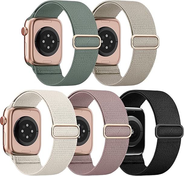 EOMTAM 5 Pack Stretchy Nylon Compatible for Apple Watch Ultra 2/1 Band 38mm 40mm 41mm 42mm 44mm 4... | Amazon (US)