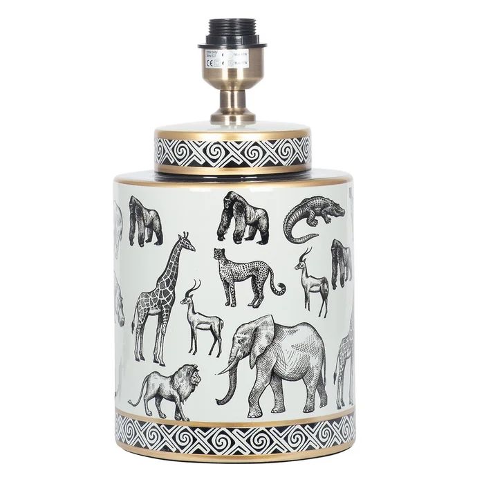 Black and White Safari Print Ceramic Table Lamp Base | La Redoute (UK)