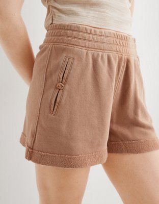 Aerie High Waisted Chillax Fleece Short | Aerie