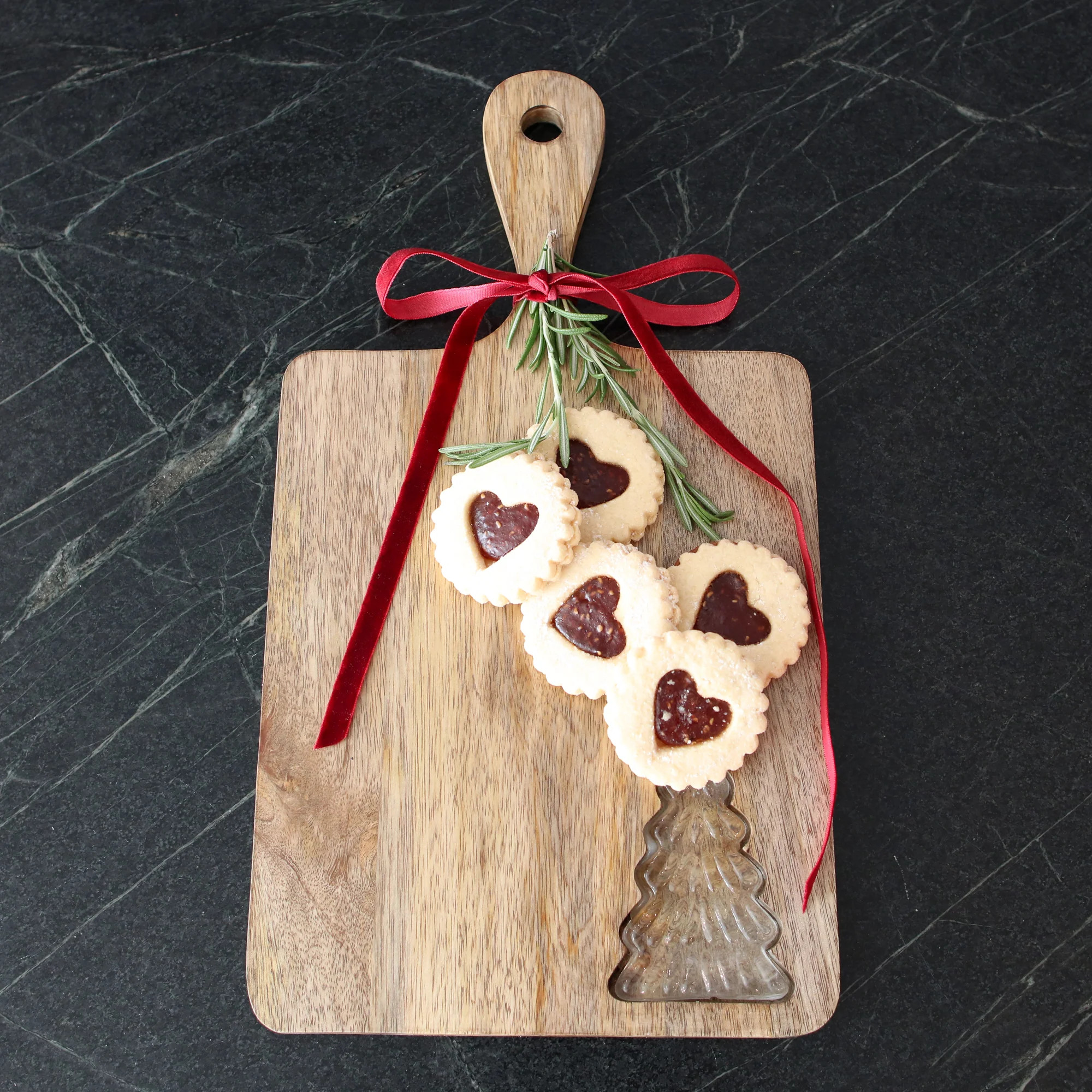 Pine Tree Glass Inset Christmas Board | Interior Delights