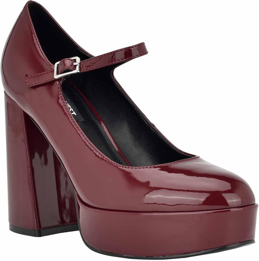 Nine West Womens Pretz Block Heel Round Toe Dress Pumps | Amazon (US)