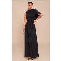 Black Layered Ruched Maxi Dress | PrettyLittleThing US