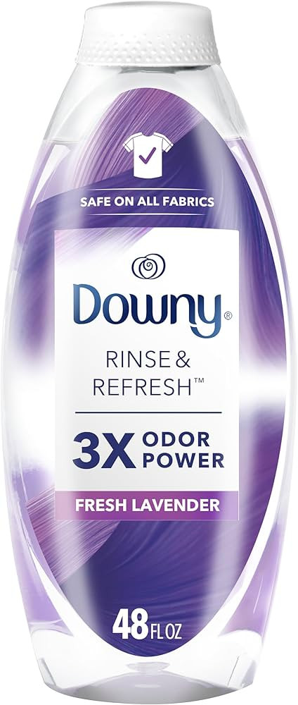 Downy RINSE & REFRESH Laundry Odor Remover and Fabric Softener, Fresh Lavender, 48 fl oz, Safe on... | Amazon (US)