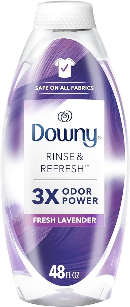Downy RINSE & REFRESH Laundry Odor Remover and Fabric Softener, Fresh Lavender, 48 fl oz, Safe on... | Amazon (US)