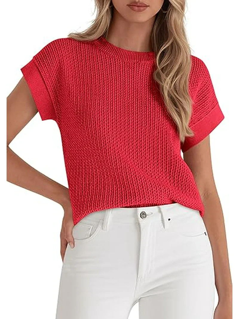 PRETTYGARDEN Women Spring Sweater Vest Business Casual Tank Top Lightweight Cap Sleeve Knit Shirt... | Walmart (US)