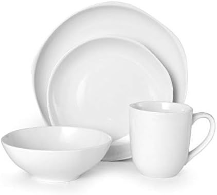 Fitz and Floyd Organic Coupe White 16-Piece Dinnerware Set, Assorted | Amazon (US)
