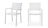 Meelano 63 WHI Outdoor Dining Chairs, White | Amazon (US)