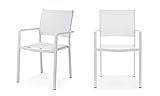 Meelano 63 WHI Outdoor Dining Chairs, White | Amazon (US)