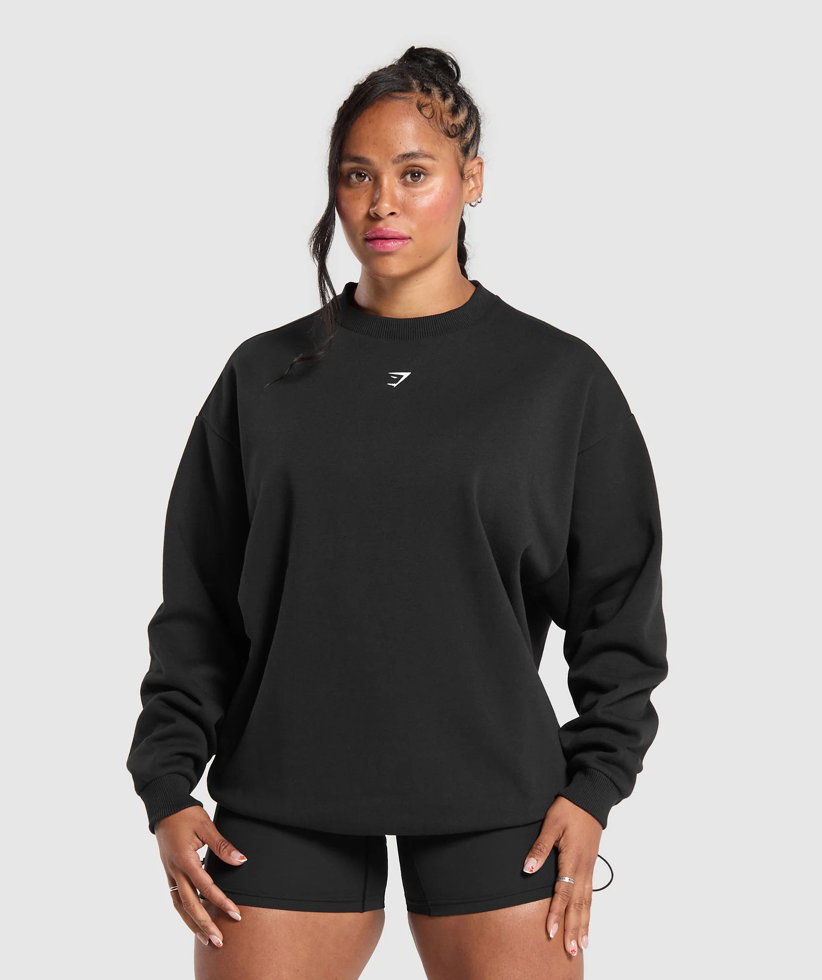 Gymshark Barbell Hearts Oversized Sweatshirt - Black | Gymshark US