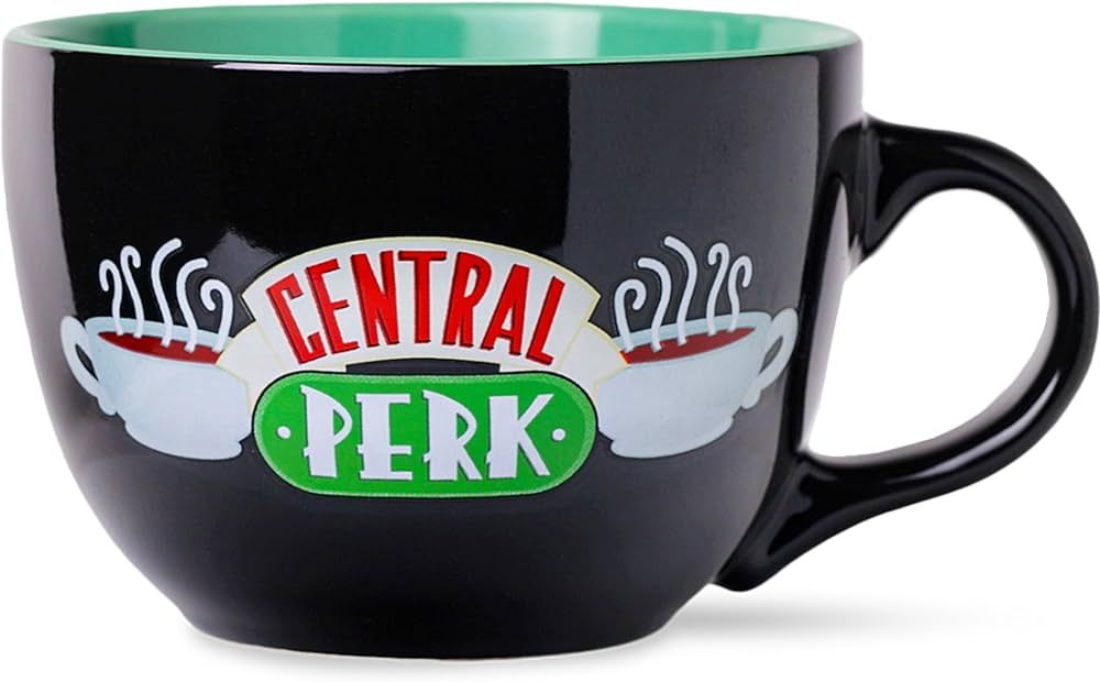 Silver Buffalo FRIENDS Central Perk Black Ceramic Mug Oversized for Coffee, Soup, 24 Ounces | Amazon (US)