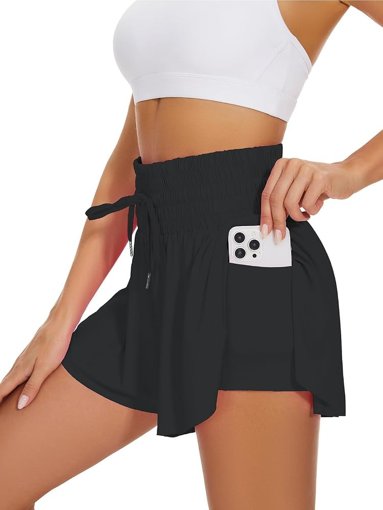 High Waist Flowy Athletic Shorts for Women High Rise Workout Gym Shorts | Amazon (US)