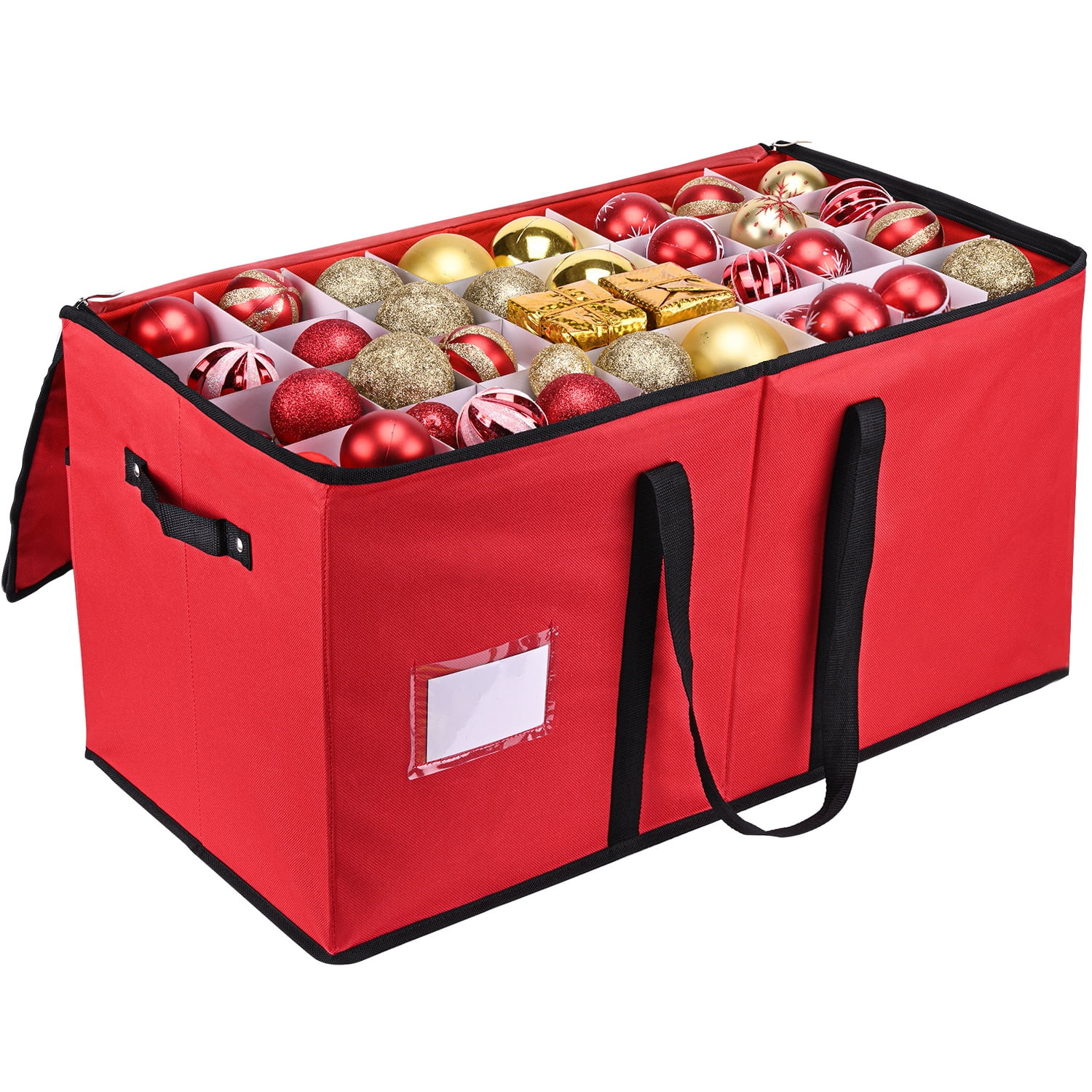 Christmas Ornament Storage Box with Adjustable Dividers - Storage Container Keeps 128 Holiday Orn... | Walmart (US)