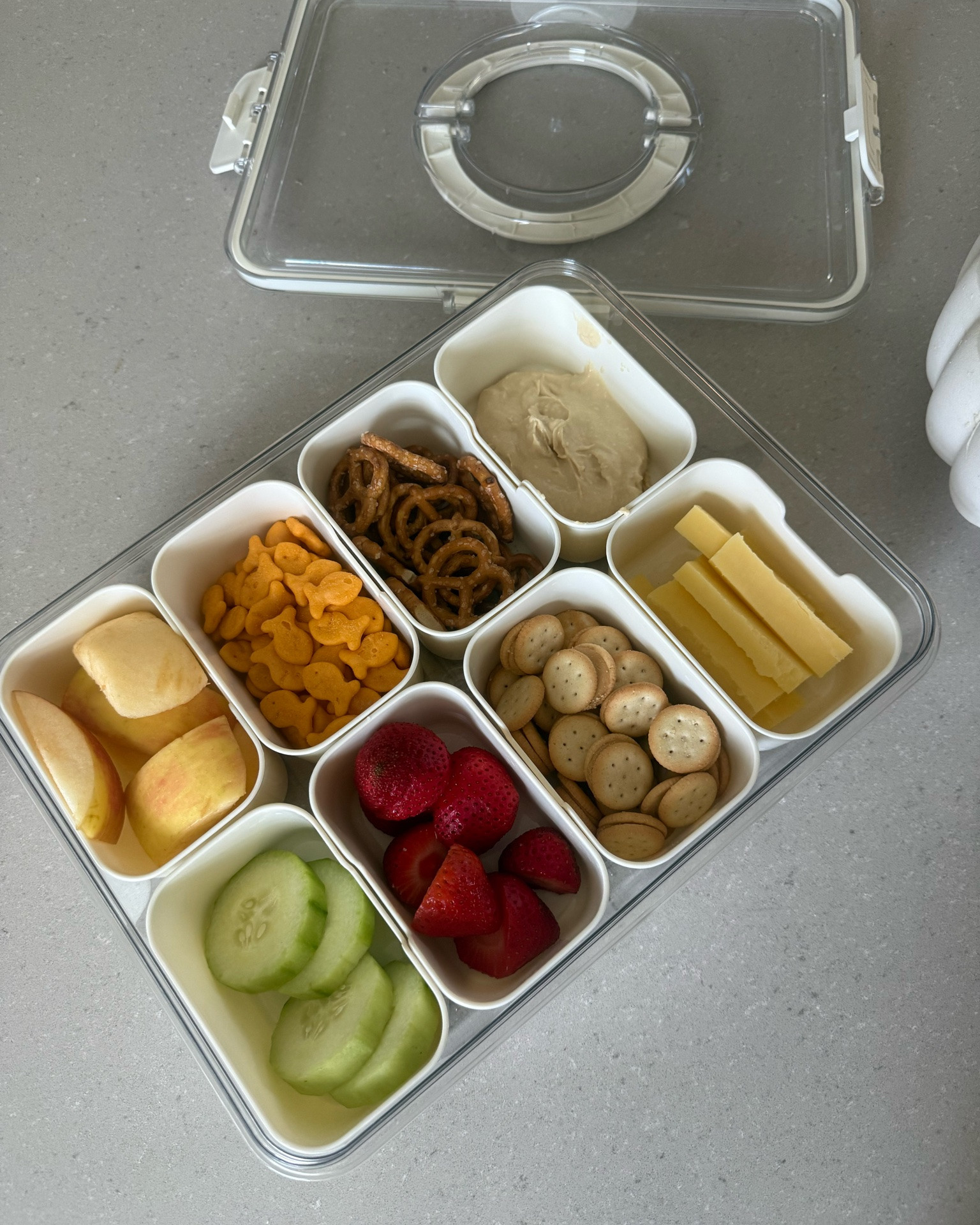 Took out snackle box to the pool with us today 🧀🍓🥒🥨🍎 It’s part of the Amazon Prime sale and under $10 right now! My kids eat so much better when food is served like this! 

Amazon, Amazon Prime Sale, kids snacks, snacks to go, pool snacks, picnic, snack tray

#LTKmomlife #LTKfoodie #LTKSaleAlert