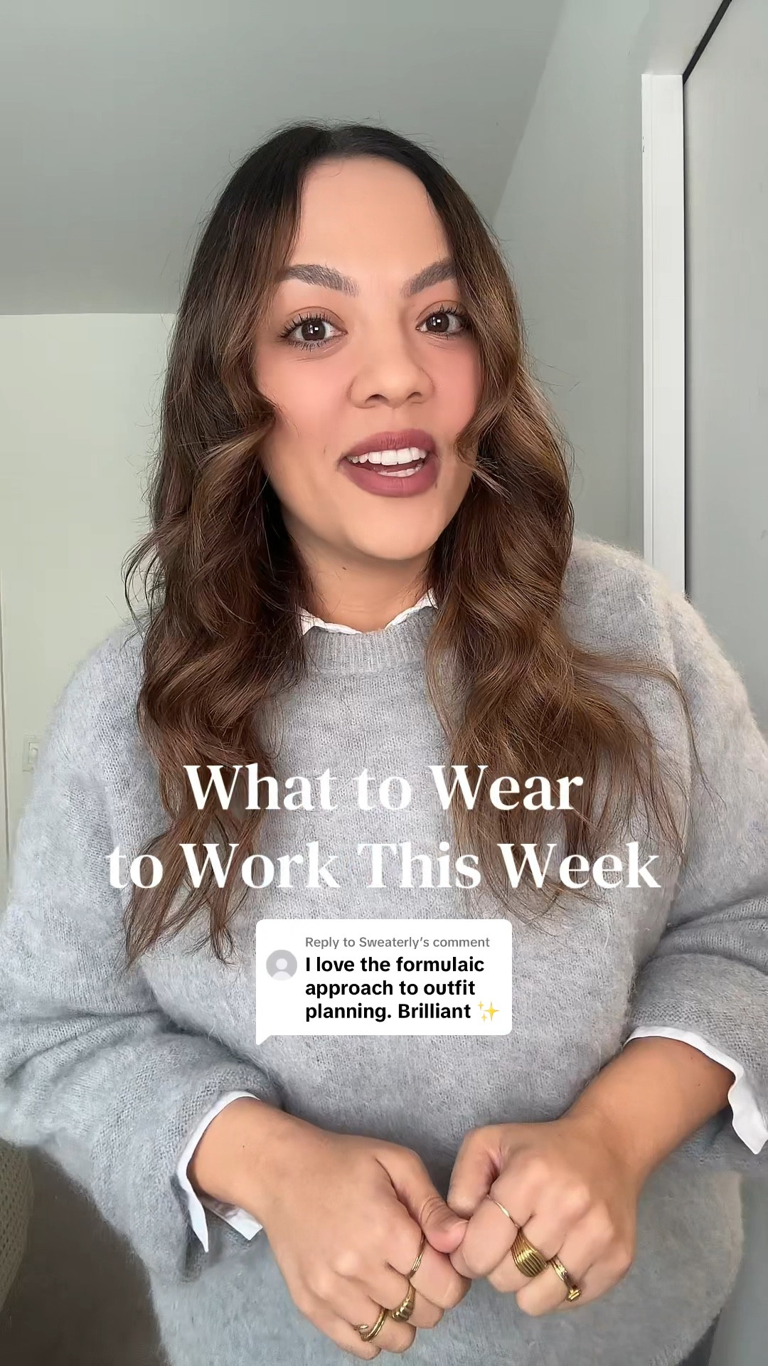 What you are going to wear to work this week!

Monday:
-Aritzia grey tailored pants, I have a size 10. Similar linked. 
-H&M grey mohair sweater, I have a size medium. 
-White button-up shirt, similar linked. 
-Black pointed kitten heels, similar linked. 
-Madewell black leather tote bag. 

Tuesday:
-Aritzia black T-shirt, I have a size medium. 
-Anthropologie black maxi skirt, I have a size medium.
-Quince silver studded, black belt, I have a size medium.
-Poppy Barley black knee-high leather boots. I have calf width three.
-Grey blazer, similar linked. 

Wednesday:
-Aritzia taupe tailored trousers, I have a size 10.
-Poppy Barley brown suede loafers.
-Cream mockneck top, similar linked.
-Zara brown suede jacket, I have a size large.
-Gold pendant necklace. 
-Demellier brown suede tote bag. 

Thursday:
-Aritzia black cropped trousers, I have a size 8. Similar linked.
-Poppy Barley black leather Mary Jane flats.
-Reformation striped cashmere sweater. I have a size large.
-Oak + Fort oversized trenchcoat, I have the colour brindle, and a size medium.
-Abercrombie black belt.

Friday:
-Aritzia black oversized blazer, I have a size 10.
-Black V-neck sweater, similar linked.
-White T-shirt, similar linked.
-Amo denim wide leg medium washed jeans. Similar linked.

#LTKworkwear #LTKstyletip #LTKcanada