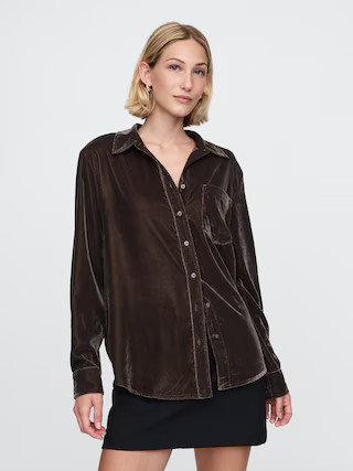 Velvet Relaxed Shirt | Gap (US)