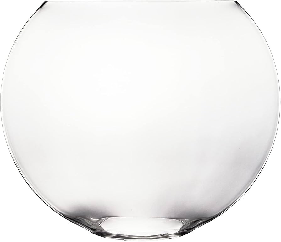 CYS EXCEL Glass Moon Vase Oval Bowl (H:11.75" L:14") | Multiple Size Choices Round Flower Vase Ce... | Amazon (US)