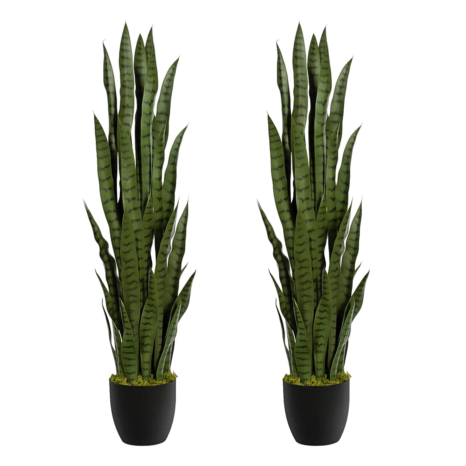 4ft Artificial Snake Plant – 46in Faux Sansevieria Plants, Fake Floor Plant for Indoor Outdoor,... | Amazon (US)