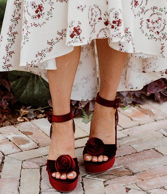 Antonio Melani x Nicola Bathie Emilia Velvet Rose Platform Dress Sandals | Dillard's | Dillard's