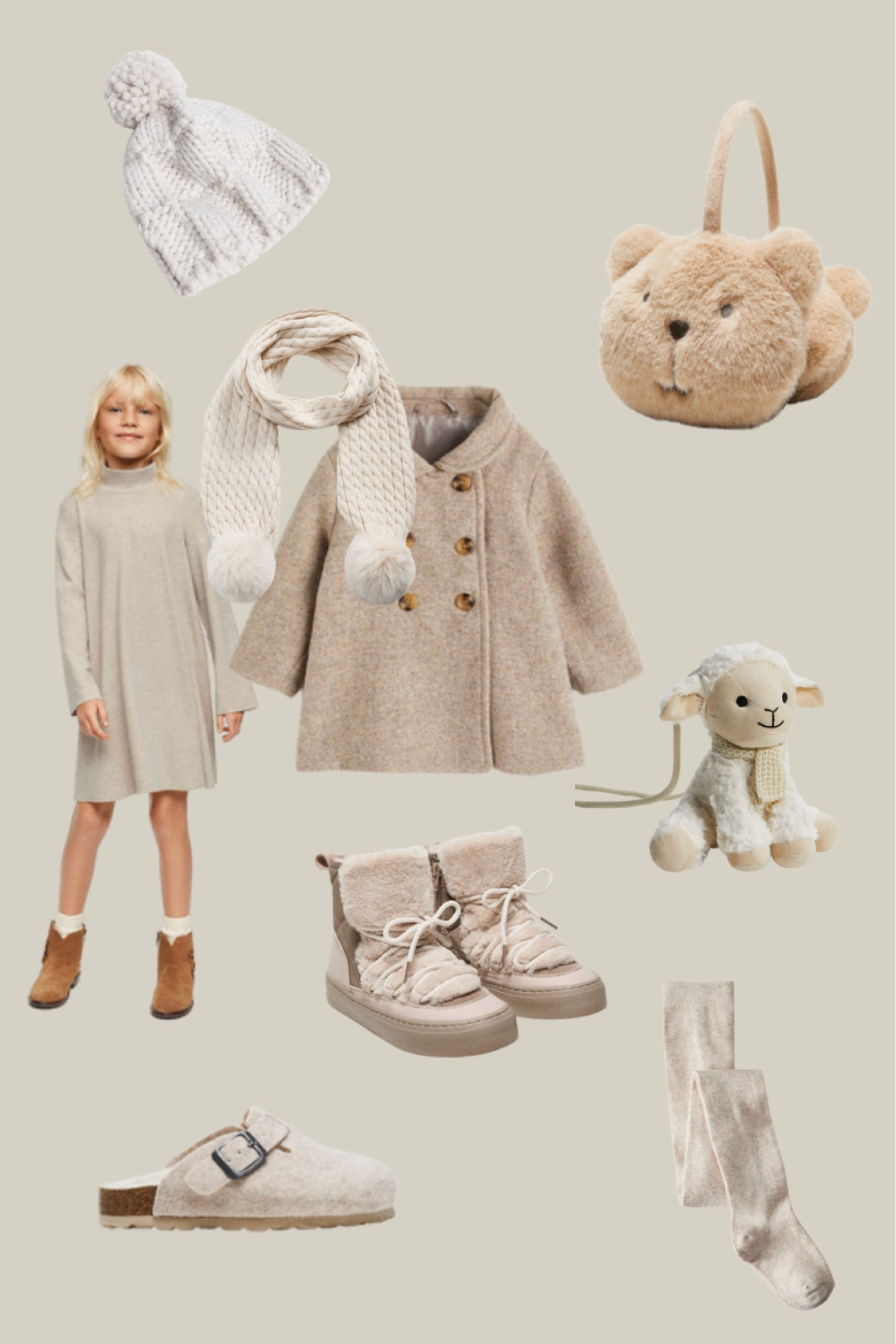Neutral winter coat winter accessories knit sweater dress for girls

#LTKGiftGuide #LTKSeasonal #LTKkids