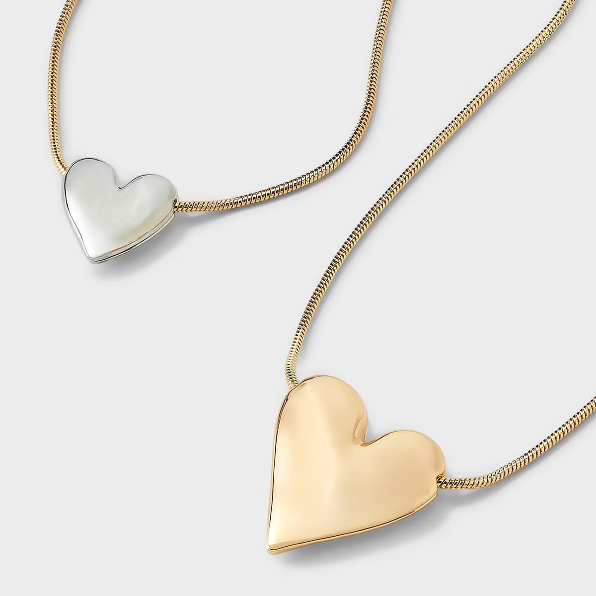 Layered Heart Necklace - A New Day™ Gold/Silver | Target