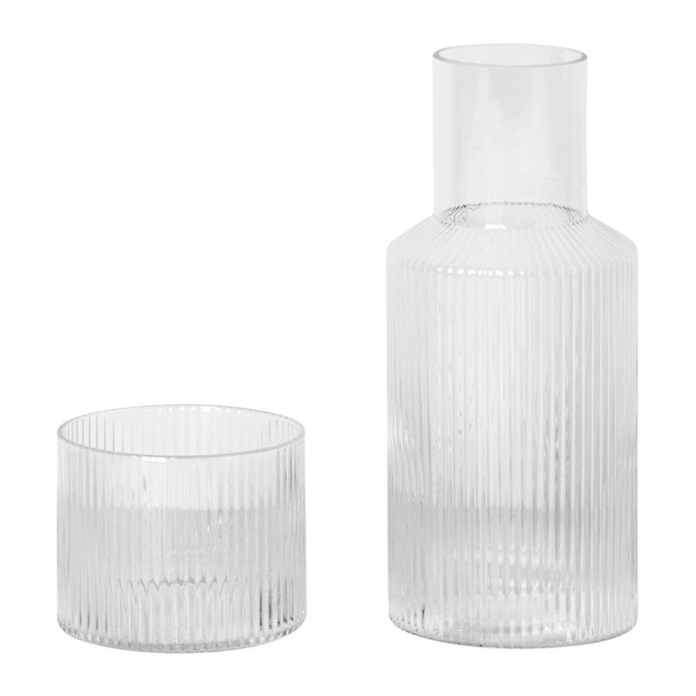 Ferm Living - Ripple Carafe Set - Clear | Amara AU