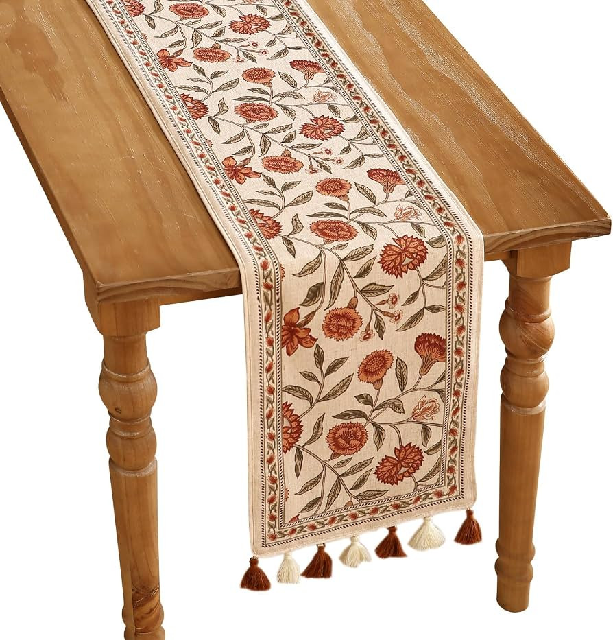 ISAENNE Designer French Long Elegant Table Runner,102"x12" | Amazon (US)