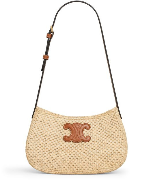 Medium Tilly bag in raffia and calfskin - CELINE | 24S US