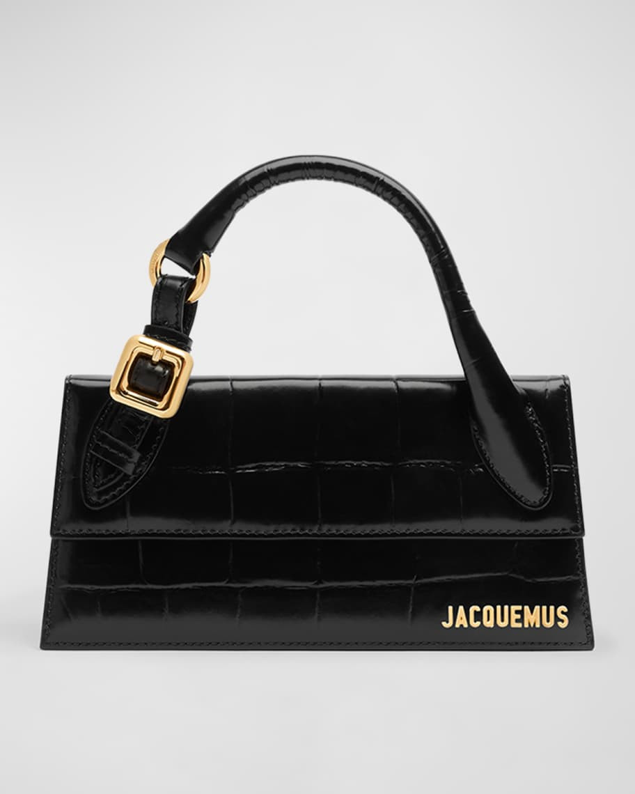 Jacquemus Le Chiquito Long Croc-Embossed Top-Handle Bag | Neiman Marcus