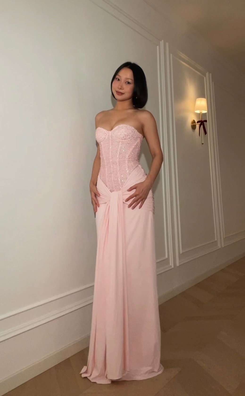 blush pink corset prom dress💗

soft blush, sparkly corset bodice, and that draped skirt moment  super flattering at the waist💫

#LTKootd #LTKWedding #LTKSeasonal