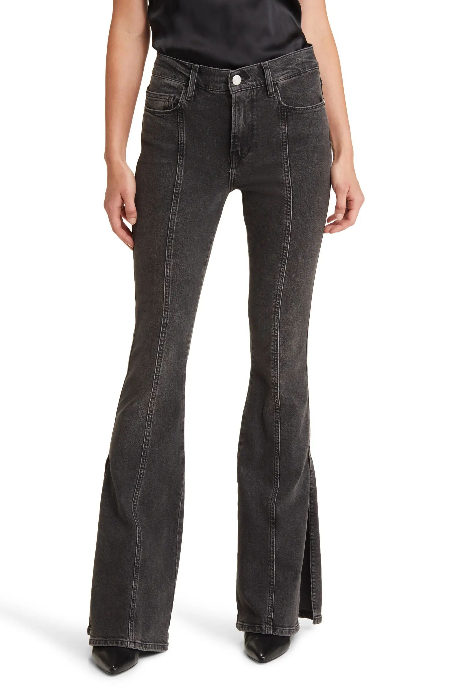 FRAME Le High Waist Side Slit Flare Jeans | Nordstrom | Nordstrom