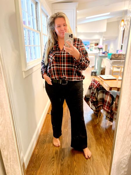 Sunday plus size outfit of the day! These new Madewell jeans are an extra 40% off  currently!!! I LOVE THEM! Size up if you’re unsure about the waist. I have them in my regular size 18W and they have a lot of structure but also a lot of stretch. The top is XXL from Abercrombie, currently restocked fits like a 2X! Belt is 40% off!! 

#LTKmidsize #LTKsalealert #LTKplussize