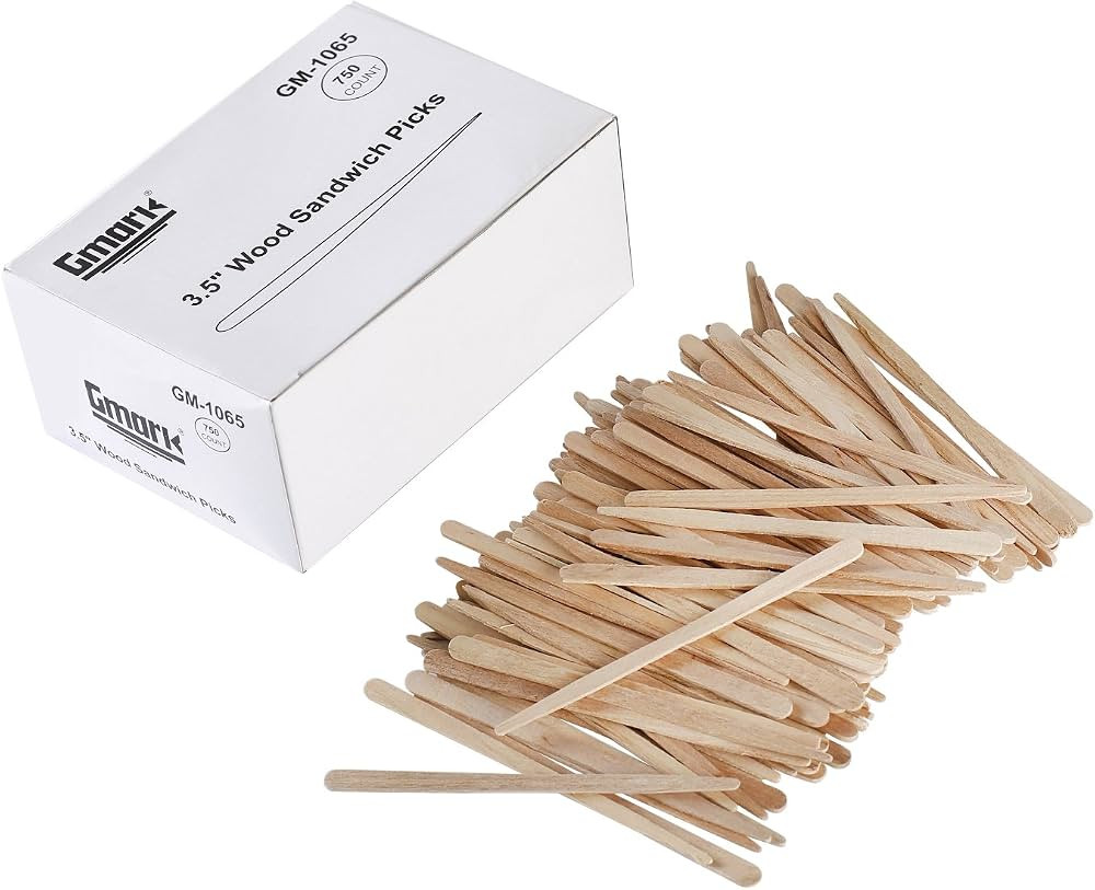 Gmark Natural Birch Wood Sandwich Picks, 3.5 Inch 750 per Pack, Biodegradable Wooden Food Picks (... | Amazon (US)