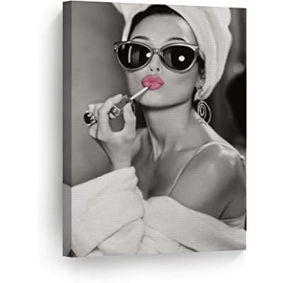 Funny Ugly Christmas Sweater Hepburn Fans New Audrey Hepburn Photo Canvas Pretty Lips Cute Hepburn P | Amazon (US)