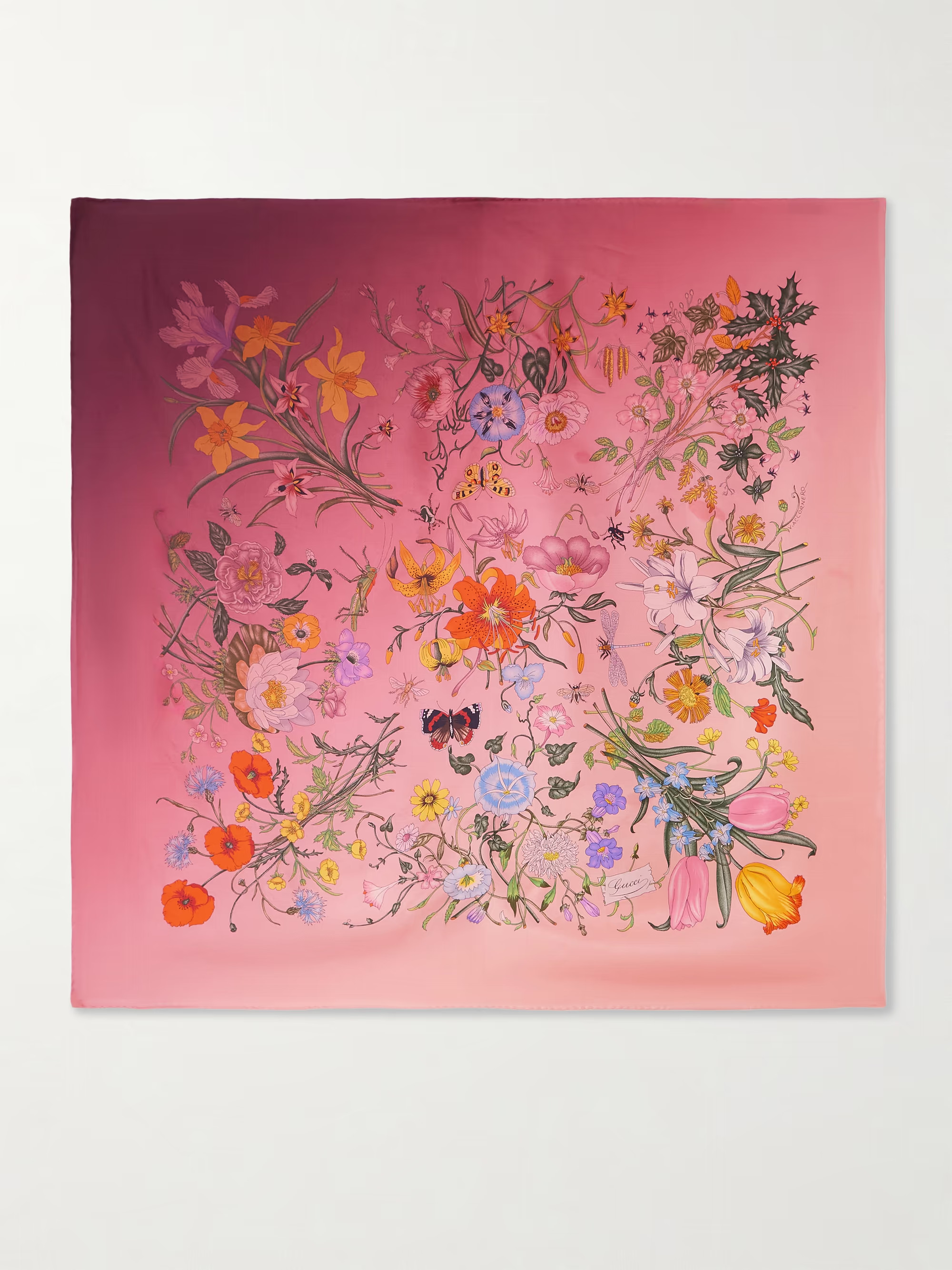 Floral-print silk-satin scarf | NET-A-PORTER (UK & EU)