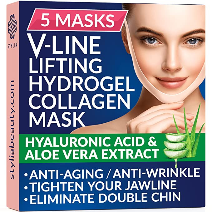 5 Piece V Line Shaping Face Masks ‚Äì Lifting Hydrogel Collagen Mask with Aloe Vera ‚Äì A... | Amazon (US)